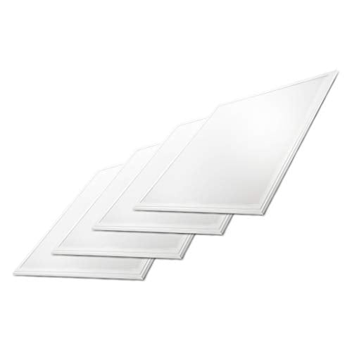 NUWATT 2x2 ft LED Panel Troffer Edge Lit Thin Flat (4 Pack) 40W 5000K 4600 Lumens, 120V-277V AC/DC, 0-10V Dimmable, UL DLC Listed, Drop Ceiling Lights - color: 5000K, size: 2x2 FT