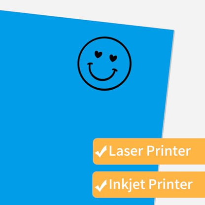 Printable Sticker Paper, 20 Sheets Blue Printable Sticker Paper, Laser/Inkjet Printing- Matte Blue, Letter Size (8.5" x 11") - color: Blue, size: 8.5" x 11"