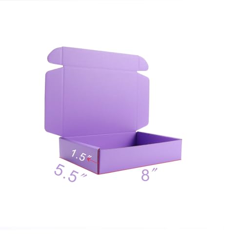 Small Purple Shipping Packaging Boxes L8xW5.5xH1.5Inch 20Pcs Mailer Boxes - color: Purple-20pcs, size: Small-L8xW5.5xH1.5 inch