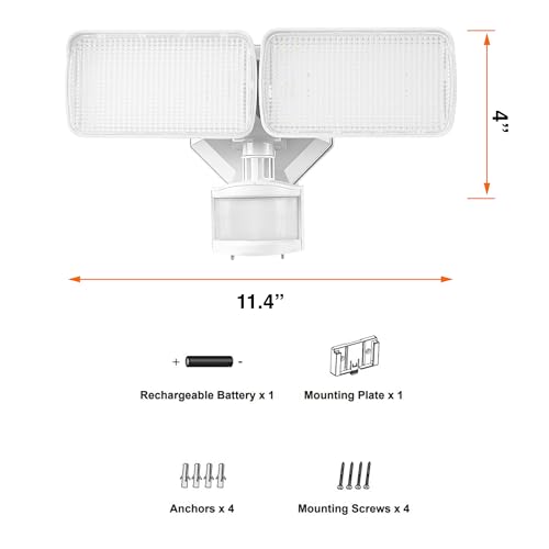 Sylvania 18W Security LED Light with Motion Sensor, Hardwired, 2000 LMS, Wet Rated, 5000K, Daylight - 1 Pack (67424) - color: White, style: 18W Motion Sensor