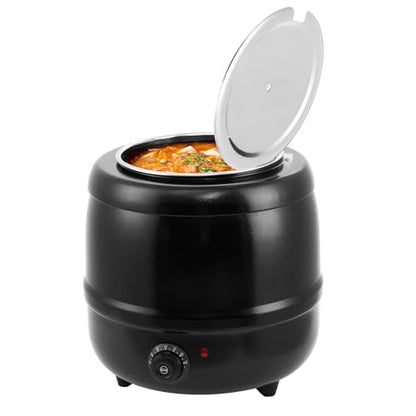 GarveeHome Soup Warmer, 13.7 Quarts Commercial Grade Soup Kettle with Hinged Lid and Detachable Stainless Steel Insert Pot, Food Warmer with Anti-Scald Handle for Restaurants, Buffet, Catering - size: 13.7 QT, Hinged Lid