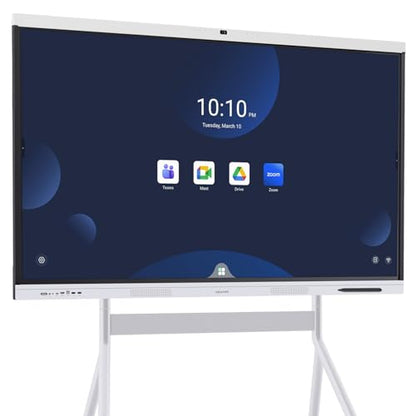 Smart Board, 55" All-in-One Dual System Interactive Whiteboard, Google EDLA Certified Android 14 & Windows 11 Pro Dual OS Touchscreen Electronic Smart Boards for Professional Business Meetings
