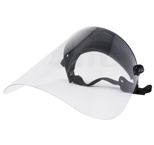 TITUS Safety Face Shield Spray Guard Visor Mask Sanding Grinding Polishing Adjustable ANSI PPE fit over Glasses Protection - style: Black Fixed Face Shield