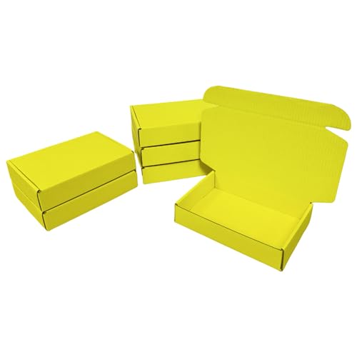 100 Pack 4.1x3x1.2 in Lemon Yellow Mini Shipping Boxes - color: Lemon Yellow, size: 4.1x3x1.2 in