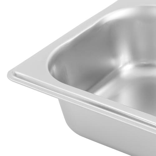 6 Pack Stainless Steel Hotel Pans with Lids, 1/9 Size or 1/4 Size Commercial Metal Food Catering Trays for Steam Table, Buffet Serving, Food Storage & Preparation (1/4 Size 2.7Qt) - size: 1/4 Size 2.7Qt