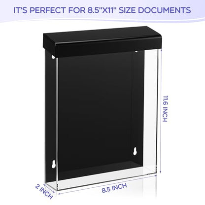 4 Pcs Outdoor Brochure Holder Flyer Box Wall Mount 8.5 X 11'', Black - color: Black