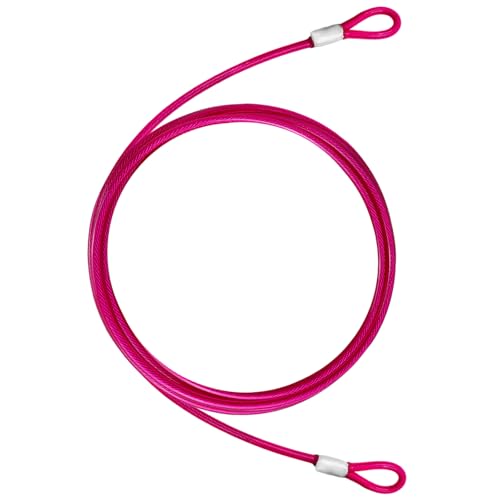 4.7mm(3/16") Steel Security Cable with Loops, Bike Lock Cable, 1Pack - color: Pink, size: 10FT-(1Pack)