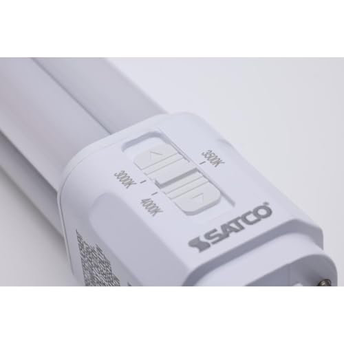 Satco LED PL Lamp 9.5W Replaces 18W/26W/32W CFL 3000K/3500K/4000K CCT Selectable G24q 4-Pin Base Dimmable S29856
