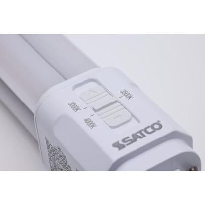 Satco LED PL Lamp 9.5W Replaces 18W/26W/32W CFL 3000K/3500K/4000K CCT Selectable G24q 4-Pin Base Dimmable S29856