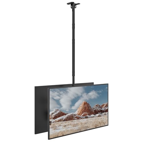 WALI Back to Back Dual Ceiling TV Mount for 43-86" TVs, 88 lbs Per Screen - color: Black (600x400mm), size: 5 feet