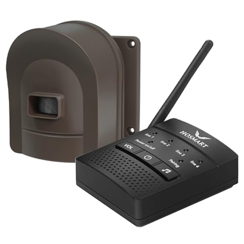 1/2 Mile Hosmart Driveway Alarm Wireless Sensor System | Driveway Sensor Alert System Weatherproof Security Outdoor Motion Sensor & Detector &Protect Outdoor/Indoor Property - color: 1 receiver & 1 coffee sensor