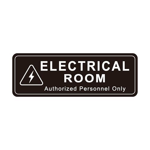 Electrical Room Door Sign for Business，Self-Adhesive Durable Modern Electrical Closet Room Sticker for Home, UV and Weather Resistant Authorized Personnel Only Signs for Business ，Workplace - color: Electrical Room 132