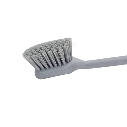 SPARTA 20" Floater Scrub Brush with Long Handle, Oil-Resistant Polyester Bristles, Multiple Trim Angles, Foam-Injected Polymer Block, Commercial Cleaning Tool, Gray