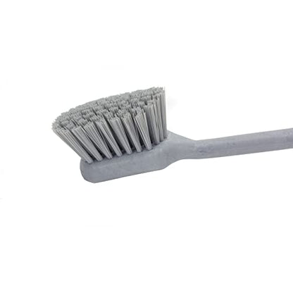 SPARTA 20" Floater Scrub Brush with Long Handle, Oil-Resistant Polyester Bristles, Multiple Trim Angles, Foam-Injected Polymer Block, Commercial Cleaning Tool, Gray