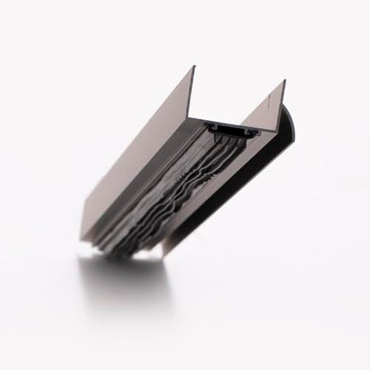 Heavy-Duty U-Shaped Door Bottom Seal Closer Fire Rated, Black Anodized, Clear Anodized, Weatherproof U-Shaped Door Bottom Seal (Black Anodized, 36) - size: 36 Inch
