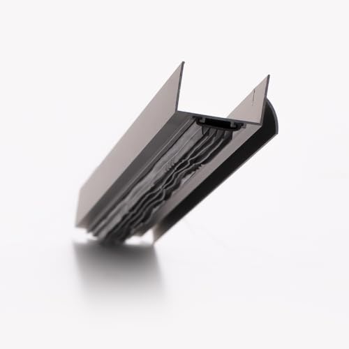 Heavy-Duty U-Shaped Door Bottom Seal Closer Fire Rated, Black Anodized, Clear Anodized, Weatherproof U-Shaped Door Bottom Seal (Black Anodized, 42) - size: 42"