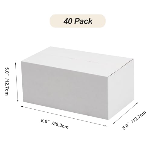 Calenzana 8x5x5 Shipping Boxes Set of 40, White Corrugated Cardboard Box for Mailing Packing Gifts Small Business - size: 8x5x5, style: 40 Pack