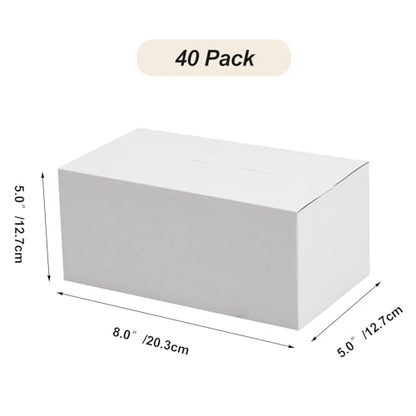 Calenzana 8x5x5 Shipping Boxes Set of 40, White Corrugated Cardboard Box for Mailing Packing Gifts Small Business - size: 8x5x5, style: 40 Pack