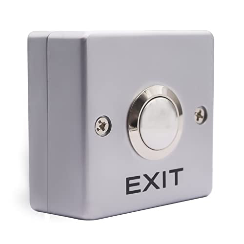 mxuteuk Door Access Control System Momentary Push Button Switch Zinc Alloy Panel Door Exit Button Push DC12V 3A G020-ZF - color: Silver-A