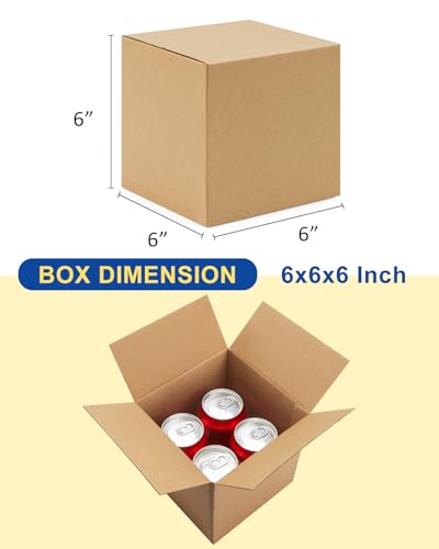 40-Pack-Small-Shipping-Boxes-6x6x6, Corrugated-Cardboard-Boxes-for-Packaging-Small-Business, Brown-Boxes-Mailers - color: Brown, size: 6x6x6 inches