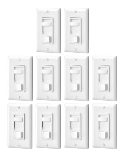 DEWENWILS 10 Pack Dimmer Switch, Single-Pole or 3-Way Dimmer Light Switch - size: 10 pack