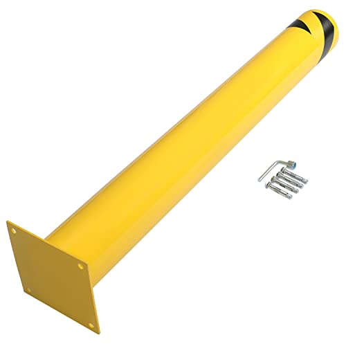 Kojem (4Pcs) 42 inch Steel Safety Bollard Parking Barrier Post Safety - size: 4 Pcs