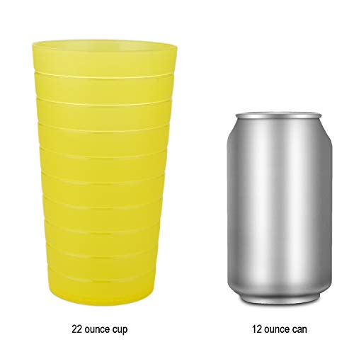 Plastic Reusable Cups set of 12, 22-ounce Iced-Tea Tumblers Rainbow - color: Rainbow Colors