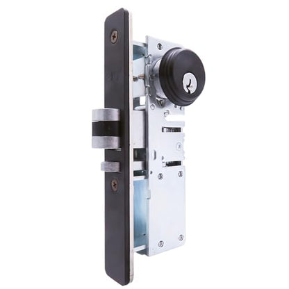 elox Narrow Stile Aluminum Door Mortise Deadlatch Lock Double Keyed Cylinder & 4 Keys, Handing Reversible, 1-1/2" Backset, in Bronze Duronodic Finish - color: DU