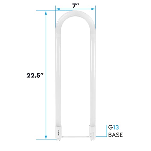 LUXRITE U Bend LED Tube Light, T8 T12, 17.5W (32W Equivalent), 3CCT, 2 Pack - color: 3cct (3500k/4000k/5000k), size: 2 Count (Pack of 1)