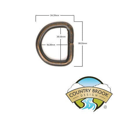 Country Brook Design - Welded D-Rings (3/4 Inch) - color: Aged Bronze, size: 10 (Pack of 1)
