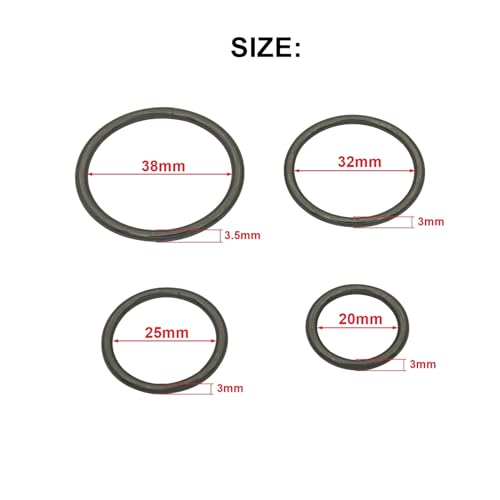 40pcs 4 Sizes O Rings Welded Strong Metal Heavy Duty Round Ring for Pet Collars Buckle Belts Strap Webbing Sewing - color: Black Assorted in 4 Sizes 40pcs