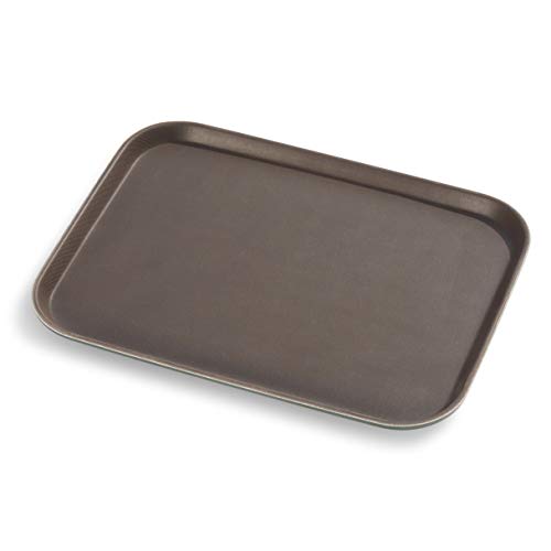 New Star Foodservice Restaurant Grade Non-Slip Tray, Plastic, Rubber Lined, Rectangular (Brown, 12-Inch x 16-Inch) - color: Brown, size: 12-Inch x 16-Inch