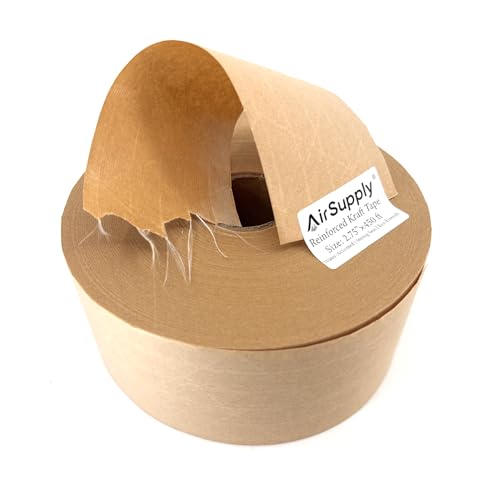 AIRSUPPLY 2.75 in x 450 ft Water Activated Reinforced Kraft Tape, 4 Rolls