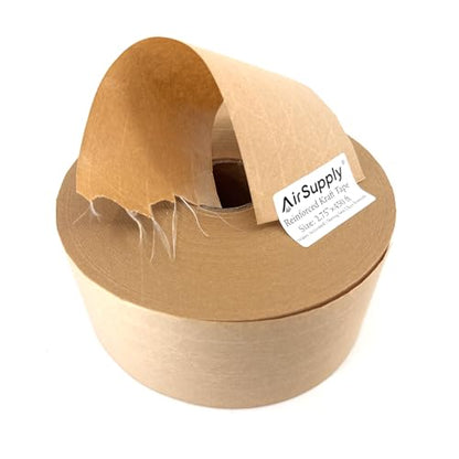 AIRSUPPLY 2.75 in x 450 ft Water Activated Reinforced Kraft Tape, 4 Rolls