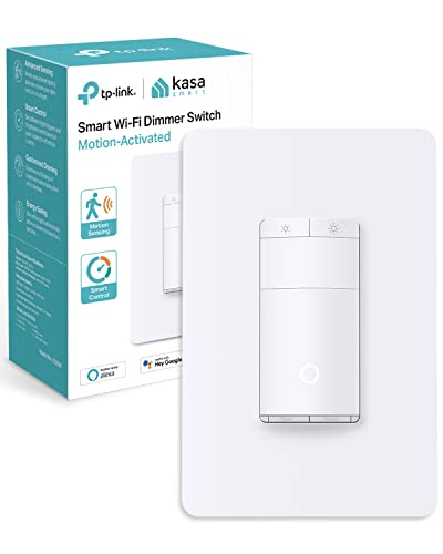 Kasa Smart Motion Sensor Switch, ES20M, Single Pole, Needs Neutral Wire - size: 1-Pack, style: Motion Sensor + Dimmer