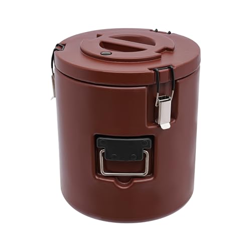 Insulated Food Carrier, 15L/13.62 QT Capacity Catering Hot Box with Stainless Steel Barrel, Food Warmers for Hot or Cold Food Storage Restaurant Canteen Home Party Lunch (brown) - color: 15L-Brown