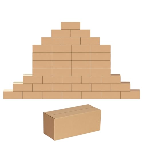 EdenseeLake 40 Pack 10x4x4 inches Shipping Boxes Corrugated Cardboard Boxes for Packing, Mailng, Moving, Brown - color: 40 packs（Brown), size: 10x4x4 inch