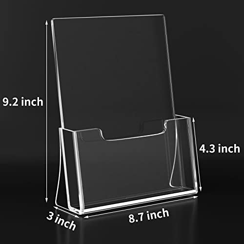 HIIMIEI Brochure Holder 8.5 x 11 inches, Acrylic Flyer Holder with 2 Pack - size: 8.5''x11''