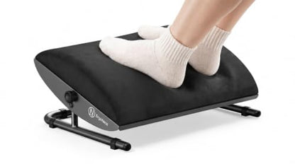 Under Desk Foot Rest – Adjustable Ergonomic Foot Rest with Steel Frame & Memory Foam Cushion, Soft Velour Finish for Superior Comfort, Designed to Improve Posture & Relieve Leg Pressure | ErgoNest™