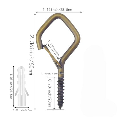 12 Pcs 2.36IN Ceiling Hooks with Safety Buckle for Plants - color: Bronze, size: 12Pcs