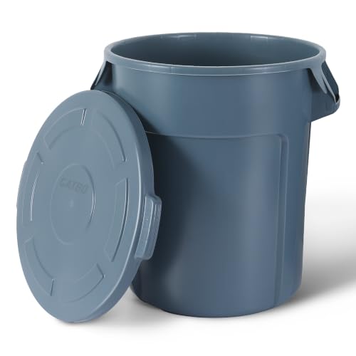 20 Gallon Commercial Round Trash Can with Lid - size: 20 Gallons