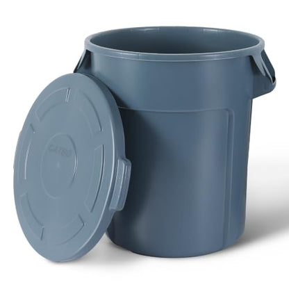 20 Gallon Commercial Round Trash Can with Lid - size: 20 Gallons