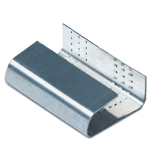 U.S. Solid 200-Pack Open Serrated Strapping Seals for 5/8 in PET Polyester Strapping, Metal Banding Clips for Pallet and Cargo Packaging