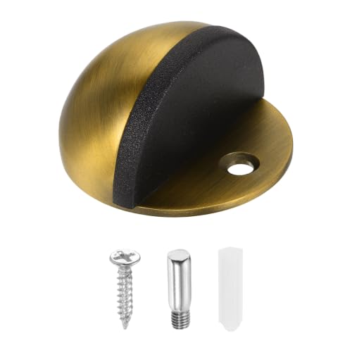 uxcell Low Dome Floor Door Stop, 45mm Dia. Stainless Steel Door Stopper - color: Brass Tone