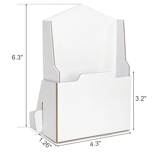 Yarlung 30 Pack Cardboard Brochure Holder, 4.3 x 6.3 Inches Corrugated Pamphlet Holder, Literature Paper Flyer Display Stand for Menus Bookmarks Booklets Journals, White