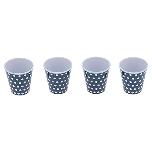 Dark Blue Dot Melamine Dinnerware Set – Cups, Salad Bowls & Plates for Home, Restaurant, Hotel Use