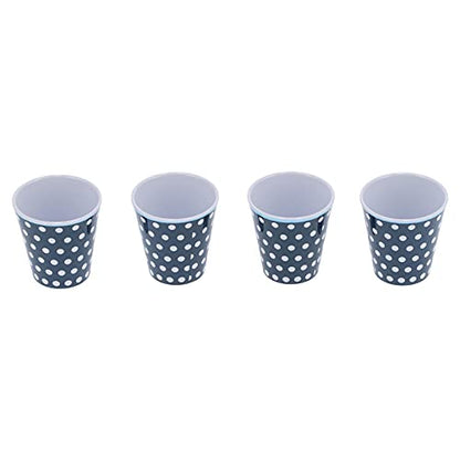 Dark Blue Dot Melamine Dinnerware Set – Cups, Salad Bowls & Plates for Home, Restaurant, Hotel Use