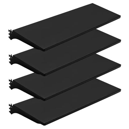 Eastern Tree 4 Packs Gondola Shelves 35 1/4”L x 11 1/2”W for Industrial Grade Black Pegboard Display Stand, 4 Shelves Fit to 3x6.5 Feet Gondola Units with 8 Supply Arms - size: 4 Packs 3 Feet Width