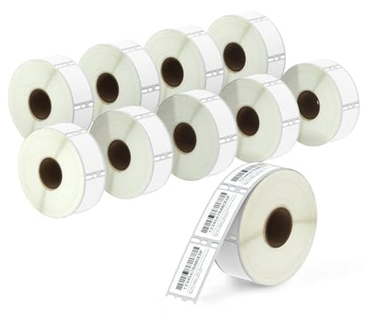 BETCKEY - Replace for DYMO 30347 (1" x 1-1/2") Book Spine Labels [10 Rolls] - color: 10-rolls (7500 Labels)