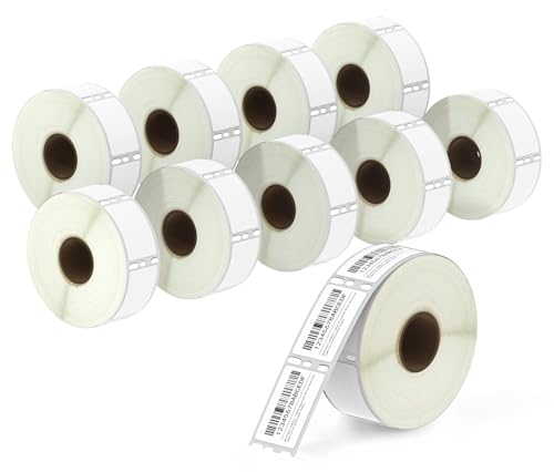BETCKEY - Replace for DYMO 30347 (1" x 1-1/2") Book Spine Labels [10 Rolls] - color: 10-rolls (7500 Labels)